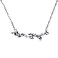 wholesale 925 Sterling Silver Snake Pendant Necklace for Women Girls - 3D Animal Idea- Oxidized/Oxidised