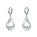 wholesale 925 Sterling Silver Round Shell Drop Dangle Earrings for Women Gifts-0-0