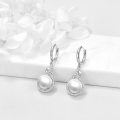 wholesale 925 Sterling Silver Round Shell Drop Dangle Earrings for Women Gifts-0-3