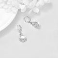 wholesale 925 Sterling Silver Round Shell Drop Dangle Earrings for Women Gifts-0-4