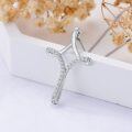 wholesale 925 Sterling Silver Metal Diamond Women's Cross Pendant Necklaces - Lab-Grown Diamonds Gifts for Her/Mom/Girls-0-3