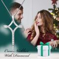 wholesale 925 Sterling Silver Metal Diamond Women's Cross Pendant Necklaces - Lab-Grown Diamonds Gifts for Her/Mom/Girls-0-5