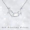 wholesale 925 Sterling Silver Snake Pendant with CZ Stones and Chain - Crescent Moon Design Holiday Gift for Her-0-5