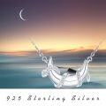 wholesale 925 Sterling Silver Snake Pendant with CZ Stones and Chain - Crescent Moon Design Holiday Gift for Her-0-6
