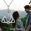 wholesale 925 Sterling Silver Celtic Knot Snake Pendant Necklace for Women's -0-5