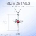 wholesale 925 Sterling Silver Red Garnet Spiral Cross Pendant Necklace for Women Girls Birthstone s-0-1