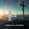 wholesale 925 Sterling Silver Zirconia Celtic Knot Cross Pendant Necklace for Women Girls Mom Wife Gifts-0-5