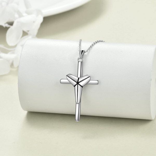 Sterling Silver Black Mamba Memorial Cross Pendant Necklace -3