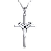 wholesale 925 Sterling Silver Black Mamba Memorial Cross Pendant Necklace for Men Basketball s- Rhodium Plated