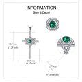 wholesale 925 Sterling Silver Green Cubic Zirconia Star of David Cross Pendant Necklace for Women-0-1