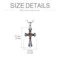 wholesale 925 Sterling Silver Gothic Red Stone Cross Pendant Necklaces for Women and Men s-0-1