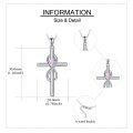 wholesale 925 Sterling Silver Pink Cubic Zirconia Infinity Cross Necklace for Women Girls-0-1