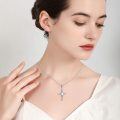 wholesale 925 Sterling Silver Rainbow Moonstone Celtic Knot Cross Pendant Necklace for Women Irish Good Luck s-0-2