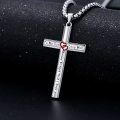wholesale 925 Sterling Silver &  Cross Pendant with Engraved Message To My Son Love Mom Never Forget That I Love You - 24 inch Chain Necklaces for Men Women Boys Girls s-0-3