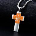 wholesale 925 Sterling Silver &  Basketball Cross Pendant Necklace  - Christian s for Boys Girls Teens Adults-0-2