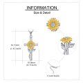 wholesale 925 Sterling Silver Sunflower Cross Pendant Necklace - Mother's Day Gifts for Her-0-1
