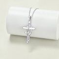 wholesale 925 Sterling Silver Sunflower Cross Pendant Necklace - Mother's Day Gifts for Her-0-3