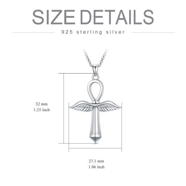 Sterling Silver Ankh Cross Urn Necklace for women-1