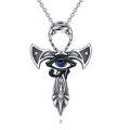 wholesale 925 Sterling Silver Oxidized Ankh Eye of Horus Cross Necklace - Ancient Egyptian Protection Pendant s for Women and Girls-0-0