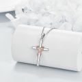 wholesale 925 Sterling Silver Infinity Heart Cross Pendant with Cubic Zirconia Accent for Women-0-3