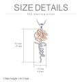 wholesale 925 Sterling Silver & 3D Rose Gold Plated CZ Flower Pendant Necklaces for Women Christian Gifts Faith Jewelry-0-1