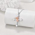 wholesale 925 Sterling Silver Metal Guardian Angel Cross Urn Pendant Necklace with Chain 24 - Baptismal & Memorial Jewelry-0-3