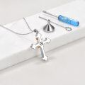 wholesale 925 Sterling Silver Metal Guardian Angel Cross Urn Pendant Necklace with Chain 24 - Baptismal & Memorial Jewelry-0-4