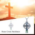 wholesale 925 Sterling Silver Abalone Shell Inlay Celtic Knot Cross Pendant Necklace for Women-0-3
