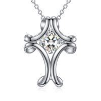 wholesale 925 Sterling Silver Round Cut Cubic Zirconia Celtic Knot Pendant for Women's s- Rhodium Plated