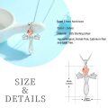 wholesale 925 Sterling Silver & 18K Rose Gold Plated Flower Cross Necklace for Women Girls-0-1
