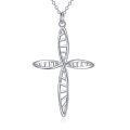 wholesale 925 Sterling Silver DNA Strand Cross Pendant Necklace for Women and Girls-0-0