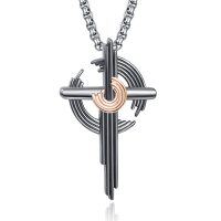 wholesale  925 Sterling Silver Star Trail Pendant Necklaces for Women and Men with Black & Rose Gold Accents- Two Tone