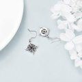 wholesale 925 Sterling Silver Celtic Knot Black Onyx Drop Earrings for Women Teenage Girl's Gift Irish Jewelry Accessories-0-4