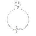 wholesale Sterling Silver Opal Beaded Celtic Cross Adjustable Bracelet for Women Girls - Rhodium Plated-0-0