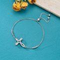 wholesale Sterling Silver Opal Beaded Celtic Cross Adjustable Bracelet for Women Girls - Rhodium Plated-0-4