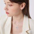 wholesale 925 Sterling Silver Angel Wings Urn Cross Pendant Keepsake Jewelry for Ashes Memory Chain Necklace-0-3
