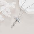 wholesale 925 Sterling Silver Bee Cross Pendant Necklace for Women Mom Wife Mother's Day Birthday Gift-0-4