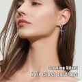 wholesale 925 Sterling Silver Nail Design Cross Huggie Hoop Earrings for Women - Vintage Gothic Jewelry-0-2