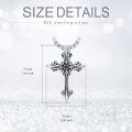 wholesale 925 Sterling Silver Gothic Black Stone Vintage Cross Pendant Necklaces for Men/Women Retro Punk s-0-1