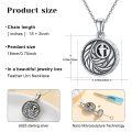 wholesale 925 Sterling Silver Round Leaf & Cross Memorial Cremation Jewelry Pendant Necklace for Ashes-0-1