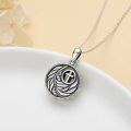 wholesale 925 Sterling Silver Round Leaf & Cross Memorial Cremation Jewelry Pendant Necklace for Ashes-0-5