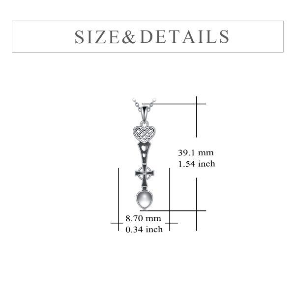 Sterling Silver Spoon Cross Pendant Necklace for women-1