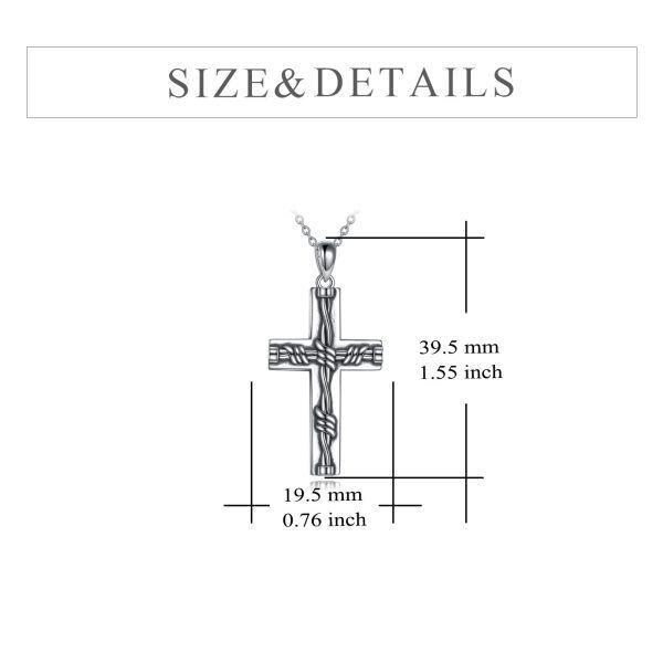 Sterling Silver Twist Cross Pendant Necklace for women-1