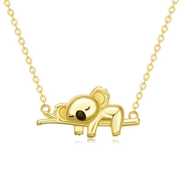 18K Gold Koala Pendant Necklace For Women-0