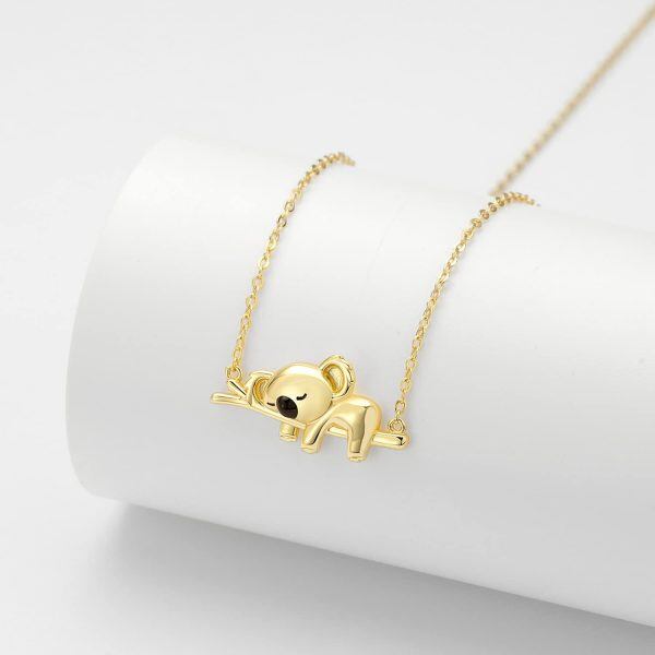 18K Gold Koala Pendant Necklace For Women-9