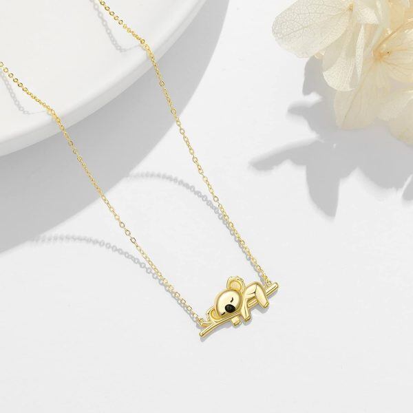 18K Gold Koala Pendant Necklace For Women-12