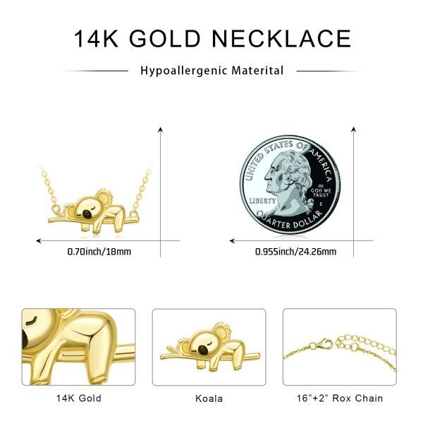 18K Gold Koala Pendant Necklace For Women-15