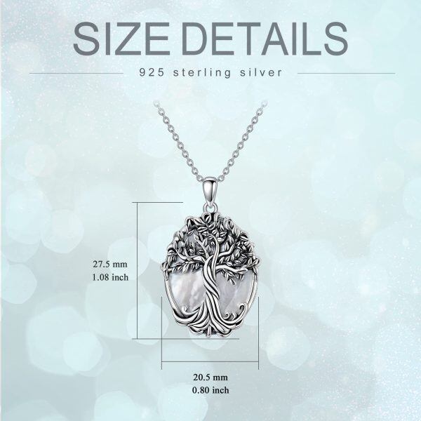 Sterling Silver Pearl Tree Of Life Pendant Necklace For Women-12