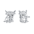 wholesale 925 Sterling Silver Cow Shaped Stud Earrings for Women Girls Gifts 3D Animal Jewelry Accessories Minimalist Fashion Design Hypoallergenic Safe Nickel Free-0-3