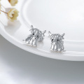 wholesale 925 Sterling Silver Cow Shaped Stud Earrings for Women Girls Gifts 3D Animal Jewelry Accessories Minimalist Fashion Design Hypoallergenic Safe Nickel Free-0-5